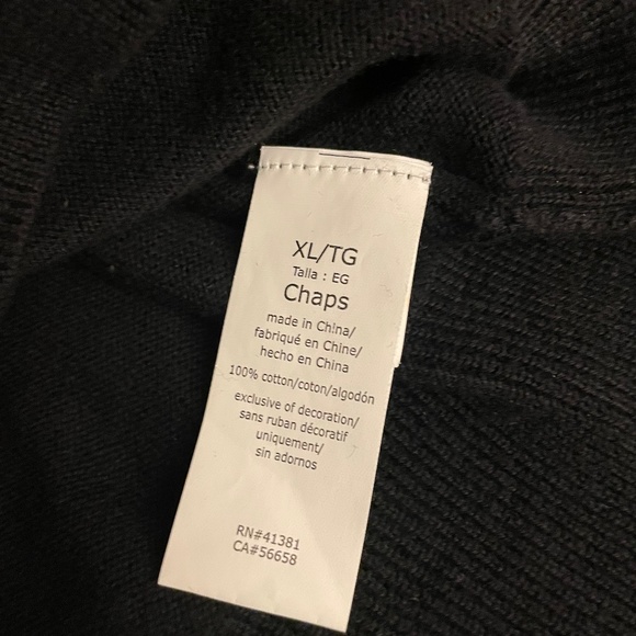 Men’s Chaps Black Sweater Vest size X Large EXCELLENT CONDITION - Picture 5 of 7